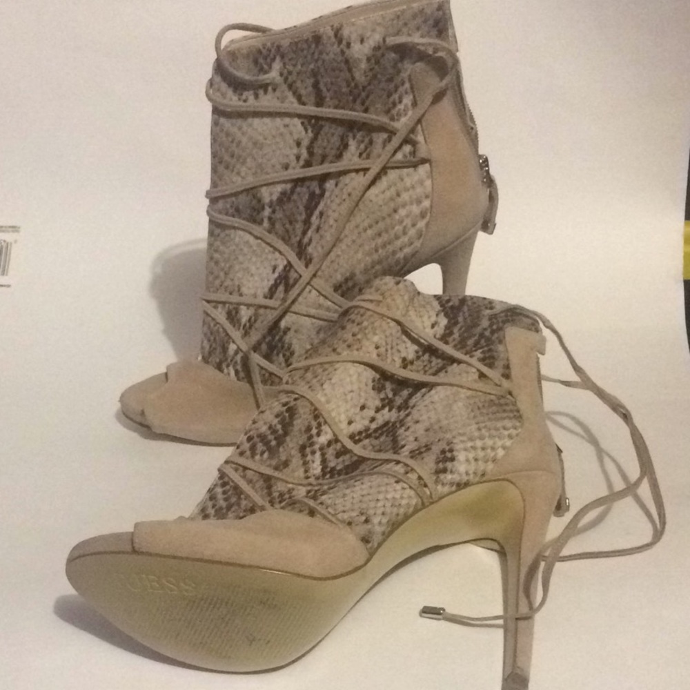 Guess Ayana Python Peep Toe Bootie - image 8